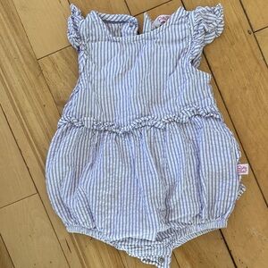 Ruffle Butts Lavender Seersucker Sleeveless Waist Ruffle Romper - 12-18M